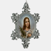 Märtyrer St. Maria Goretti Schneeflocken Zinn-Ornament (Links)