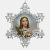 Märtyrer St. Maria Goretti Schneeflocken Zinn-Ornament (Vorderseite)