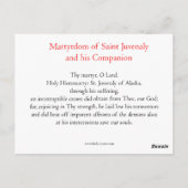 Märtyrertod Juvenaly-Gebetskarte Postkarte (Rückseite)