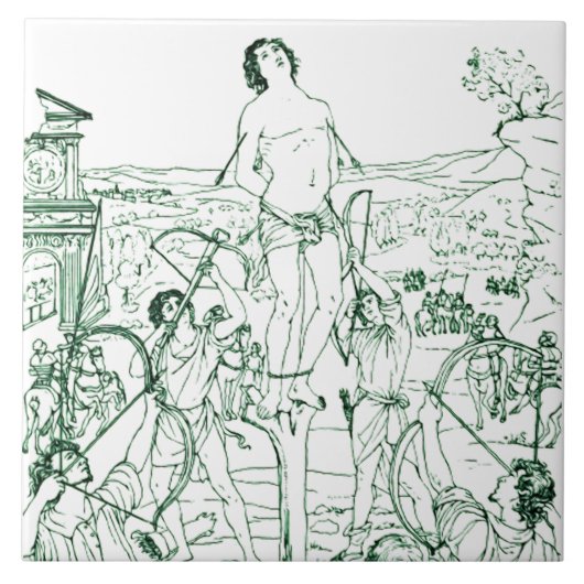 Märtyrertod St. Sebastian Fliese (Vorderseite)