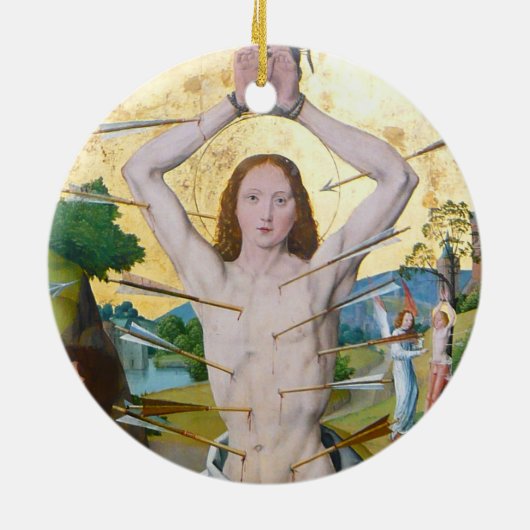 Märtyrertod von St. Sebastian (M 013) Keramik Ornament (Hinten)