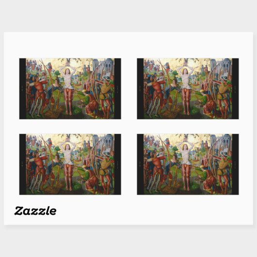 Märtyrertod von St. Sebastian (M 013) Rechteckiger Aufkleber (Blatt)