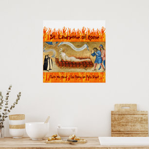 Martyrium des Hl. Laurentius mit zwei Nonnen (M 02 Poster