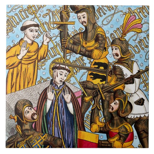 Martyrium des hl. Thomas Becket (M 031) Fliese (Vorderseite)