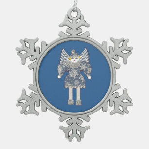 Martzkin Schnee-Engels-Schneeflocke-Verzierung Schneeflocken Zinn-Ornament