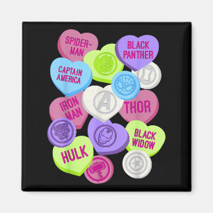 Marvel Avengers Symbole Candy Hearts Valentinstag  Magnet