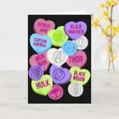 Marvel Avengers Symbols Candy Hearts Valentines Da Karte (Gelbe Blume)