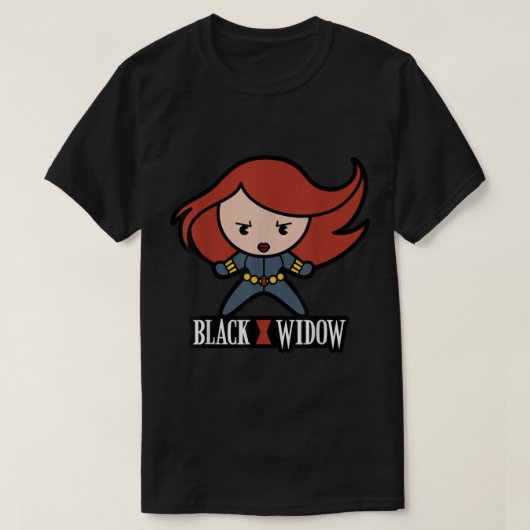 Marvel Black Widow Niedliche Kawaii Logo Stance Gr T-Shirt (Design vorne)