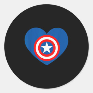 Marvel Captain America Avengers Herz Liebe Valenti Runder Aufkleber