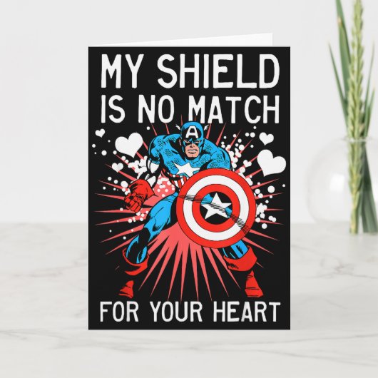 Marvel Captain America Schild Herz Valentinstag Gr Karte (Vorderseite)