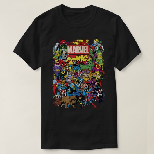 Marvel Comic Heroes Group Shot Graphic T - Shirt T (Design vorne)