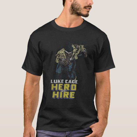 Marvel Comic Retro Luke Cage Hero zum Verleih Vint T-Shirt (Vorderseite)