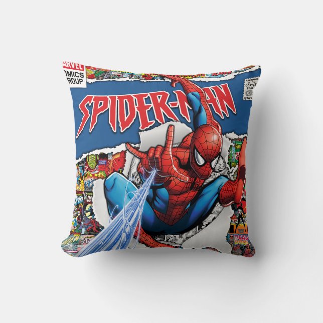 marvel comics  spider man Throw Pillow Kissen (Vorderseite)