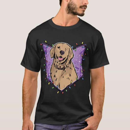 Marvel Hawkeye Lucky die Pizza Dog Holiday Lights T-Shirt (Vorderseite)