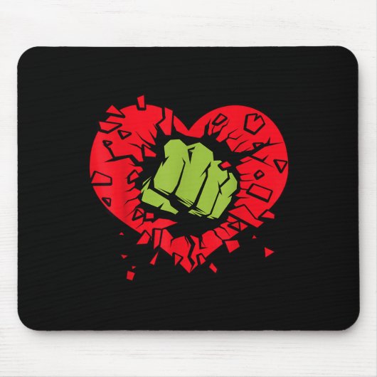 Marvel Hulk Smash Herz Valentinstag Mousepad (Vorne)