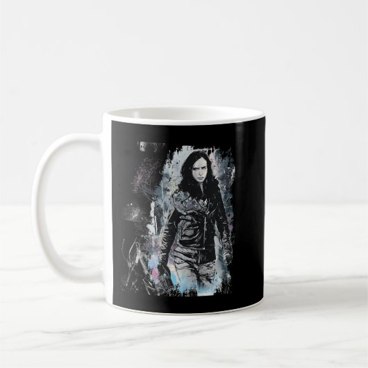Marvel Jessica Jones Sketch Raglan Baseball T-Shir Kaffeetasse (Links)