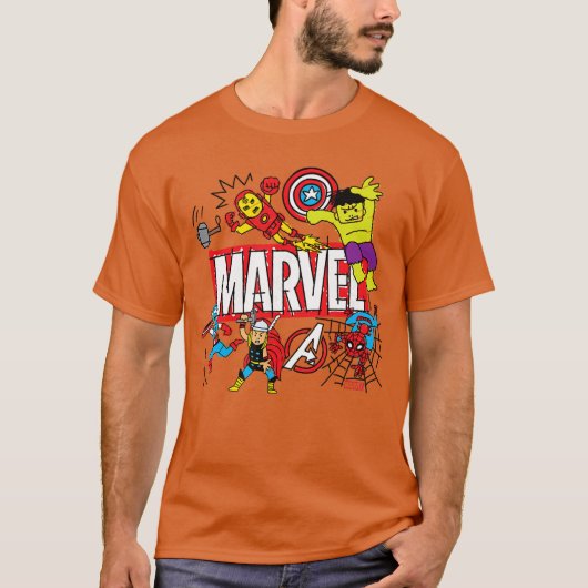 Marvel Sketch retro T-Shirt (Vorderseite)