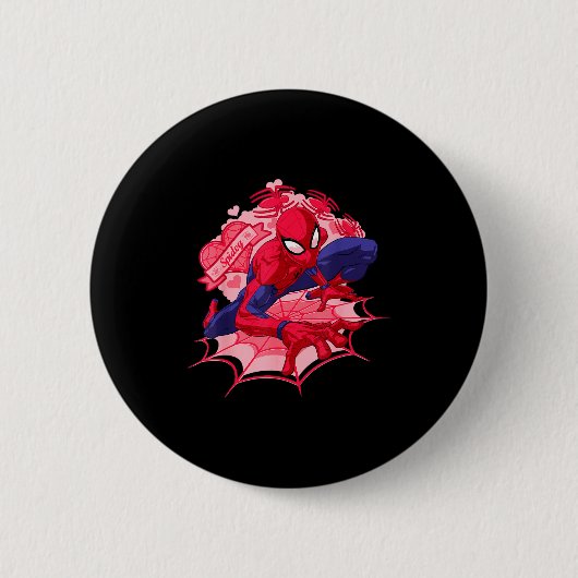 Marvel Spider-man Hearts Valentines Day Button (Vorderseite)