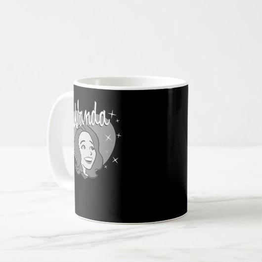 Marvel WandaVision Wanda Maximoff Heart Retro 60er Kaffeetasse (Vorderseite Links)