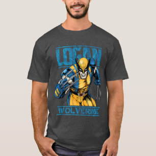 Marvel Wolverine Classic Logan Retro-Comic-Logo gi T-Shirt