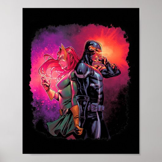 Marvel X-men Cyclops & Jean Grey Variante Valen Poster (Vorne)