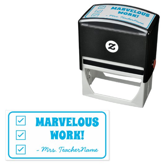 "MARVELOUS ARBEIT!" + Pädagogik Name Rubber Briefm Permastempel (Beispiel)