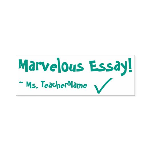 "Marvelous Essay" + Erzieher Name Rubber Briefmark Permastempel (Design)