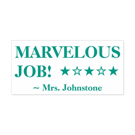 "MARVELOUS JOB!" Erzieherin Rubber Briefmarke Permastempel (Design)