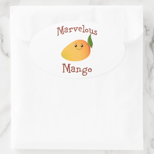 Marvelous Mango Ovaler Aufkleber (Tasche)
