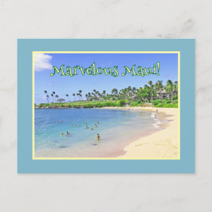MARVELOUS MAUI/palmengesäumter Strand Postcard Postkarte