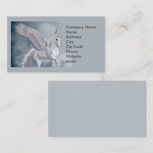 Marvelous White Pegasus Visitenkarte (Vorne/Hinten)