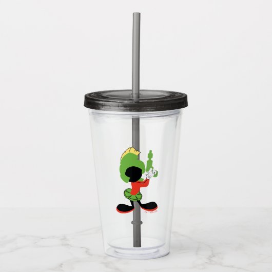 MARVIN DIE MARTIAN™-Silhouette mit Raygun Acryltrinkbecher (Vorderseite)