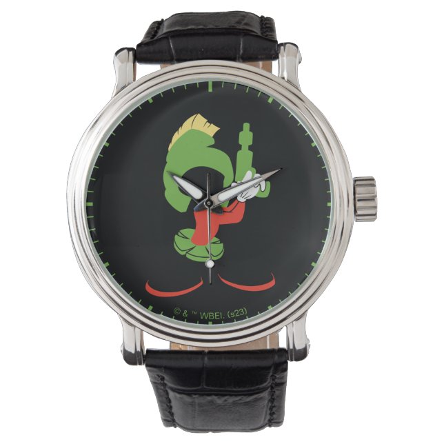MARVIN DIE MARTIAN™-Silhouette mit Raygun Armbanduhr (Vorderseite)