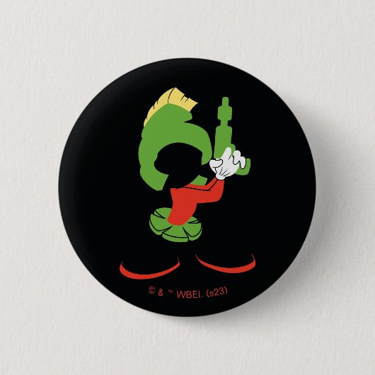 MARVIN DIE MARTIAN™-Silhouette mit Raygun Button (Vorderseite)