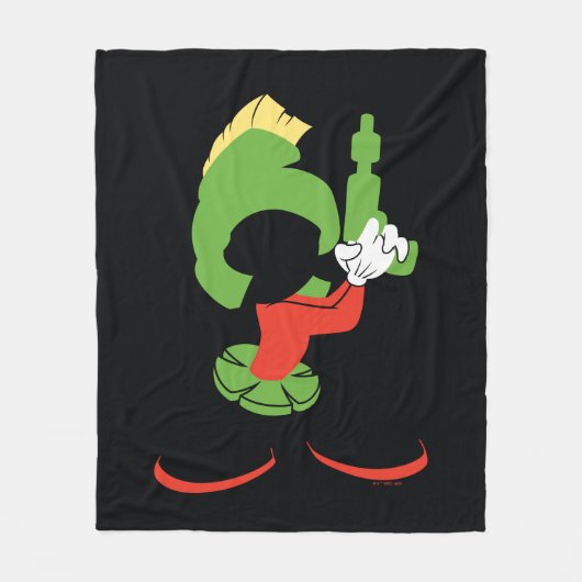 MARVIN DIE MARTIAN™-Silhouette mit Raygun Fleecedecke (Vorderseite)