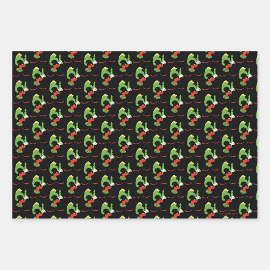 MARVIN DIE MARTIAN™-Silhouette mit Raygun Geschenkpapier Set (Vorderseite 2)