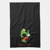 MARVIN DIE MARTIAN™-Silhouette mit Raygun Geschirrtuch (Vertikal)