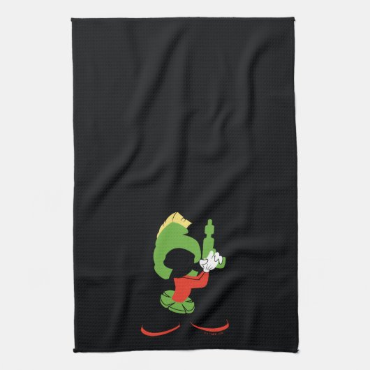 MARVIN DIE MARTIAN™-Silhouette mit Raygun Geschirrtuch (Vertikal)