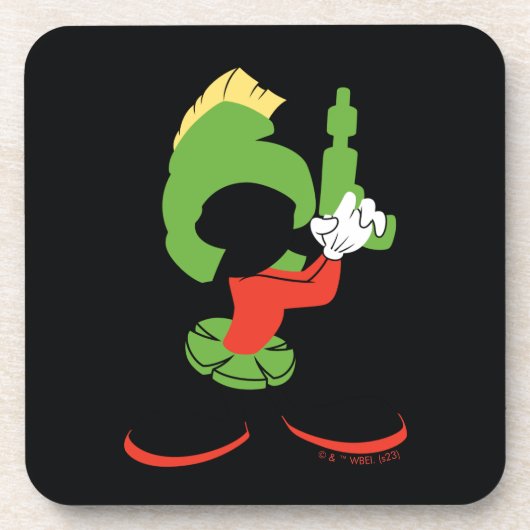 MARVIN DIE MARTIAN™-Silhouette mit Raygun Getränkeuntersetzer (Vorderseite)