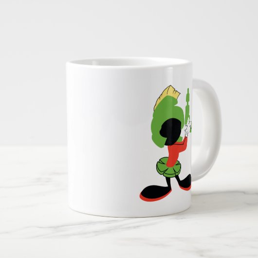 MARVIN DIE MARTIAN™-Silhouette mit Raygun Jumbo-Tasse (Vorderseite Rechts)