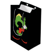 MARVIN DIE MARTIAN™-Silhouette mit Raygun Mittlere Geschenktüte (Vorderseite Schrägansicht)