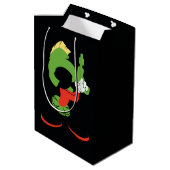 MARVIN DIE MARTIAN™-Silhouette mit Raygun Mittlere Geschenktüte (Rückseite Schrägansicht)