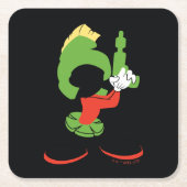 MARVIN DIE MARTIAN™-Silhouette mit Raygun Rechteckiger Pappuntersetzer (Vorderseite)