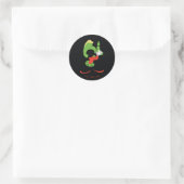 MARVIN DIE MARTIAN™-Silhouette mit Raygun Runder Aufkleber (Tasche)