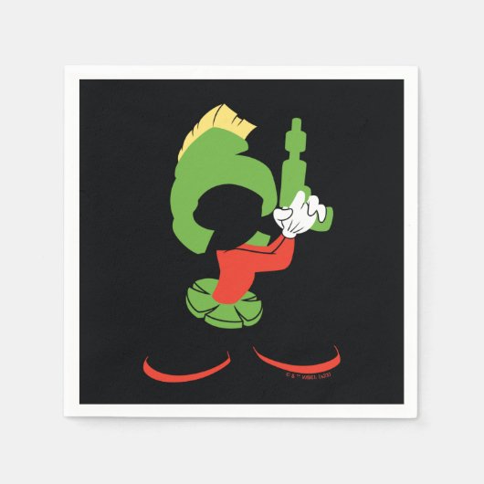 MARVIN DIE MARTIAN™-Silhouette mit Raygun Serviette (Vorderseite)