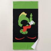 MARVIN DIE MARTIAN™-Silhouette mit Raygun Strandtuch (Vorderseite)