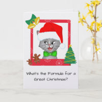 Marvin die Mathe-Katze Lustige Weihnachtsgrußkarte