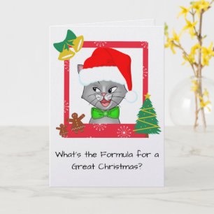Marvin die Mathe-Katze Lustige Weihnachtsgrußkarte Karte