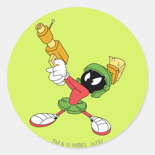 MARVIN THE MARTIAN™ Aiming Laser Runder Aufkleber (Vorderseite)