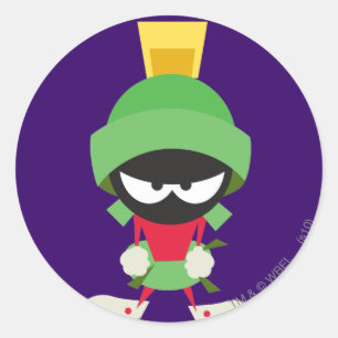 MARVIN THE MARTIAN™ bereit zum Angriff Runder Aufkleber